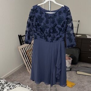 JJs House Navy Long Sleeve Lace Dress